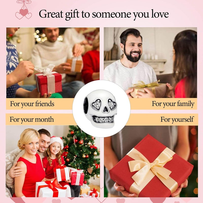 VALGACLS 925 Sterling Silver Family Love Mom Mouse Heart Charms for Bracelets Necklace Valentine's Day Mother's Day Jewelry Charm for Women - Image 5